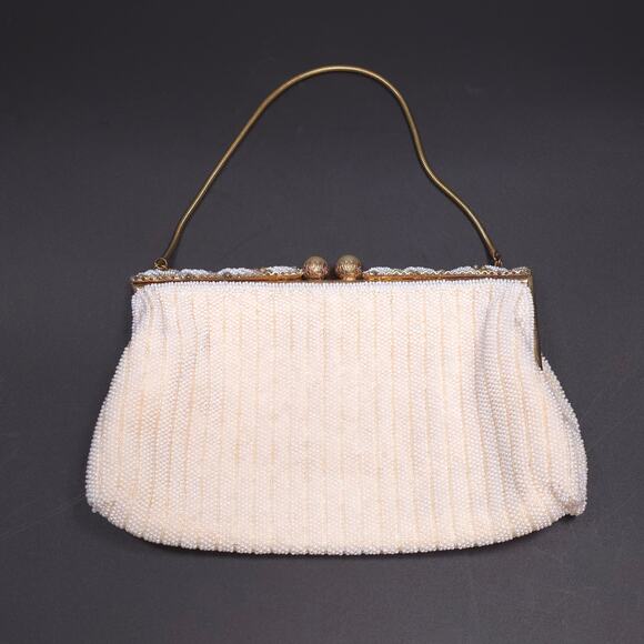 Vintage Denise Francelle Handmade Beaded Clutch Handbag Purse Paris Kiss Lock - Picture 1 of 7